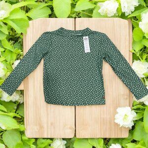 Honey Mark Girl Green Floral Long Sleeve Rash Guard Swim Top 9/10 Sun Protection